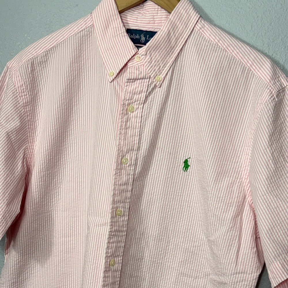 Ralph‎ Lauren Light Pink Seersucker Button-Down Shirt